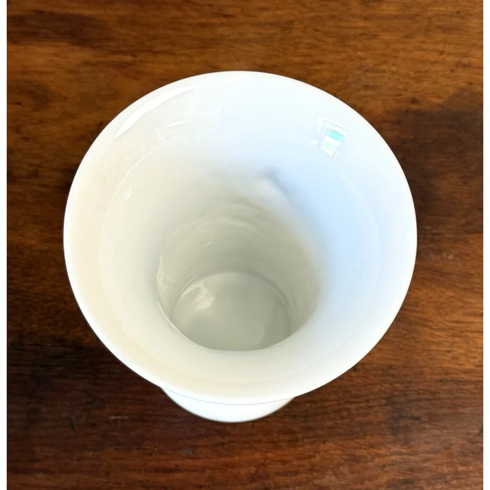 Vintage AK Kaiser Porzellan Germany White Bisque Relief Floral Vase 384/15 6